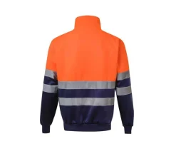 VELILLA V5701 - Sweat Col Zippe Bicolore Haute Visibilité