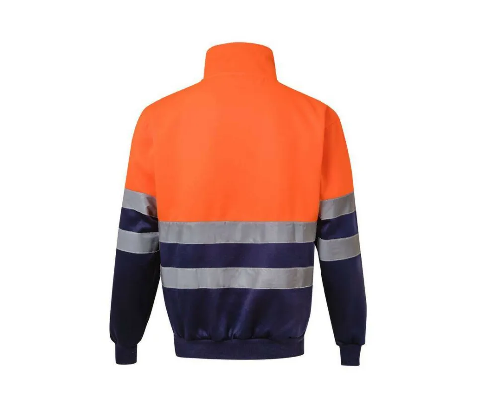 VELILLA V5701 - Sweat Col Zippe Bicolore Haute Visibilité
