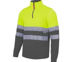 VELILLA V5701 - Sweat Col Zippe Bicolore Haute Visibilité