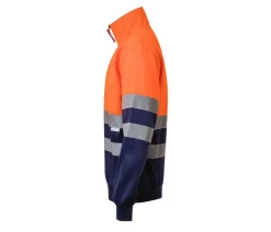 VELILLA V5701 - Sweat Col Zippe Bicolore Haute Visibilité