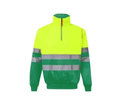 VELILLA V5701 - Sweat Col Zippe Bicolore Haute Visibilité