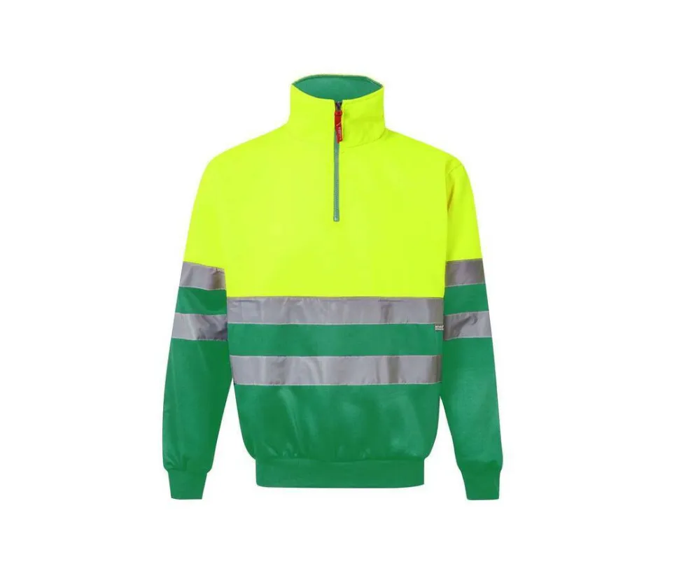 VELILLA V5701 - Sweat Col Zippe Bicolore Haute Visibilité