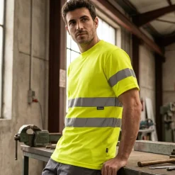VELILLA V35612 - TEE-SHIRT EN COTON/POLYESTER HAUTE VISIBILITÉ