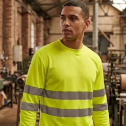 VELILLA V35614 - TEE-SHIRT ML EN COTON/POLYESTER HAUTE VISIBILITÉ