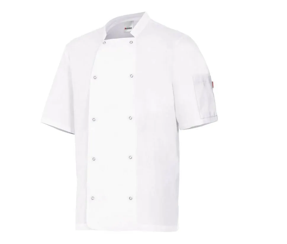 VELILLA V5205 - VESTE DE CUISINIER MC AVEC BOUTONS PRESSION