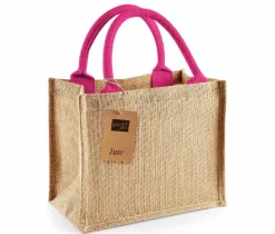 Westford mill WM412 - Petit Sac en Toile de Jute - poignées en coton - dimensions 26x22x14cm