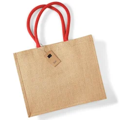 Westford mill WM412 - Petit Sac en Toile de Jute - poignées en coton - dimensions 26x22x14cm