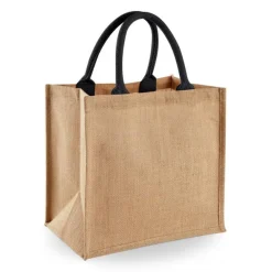 Westford mill WM413 - Sac Cabas Midi en Jute avec Poignées en Coton