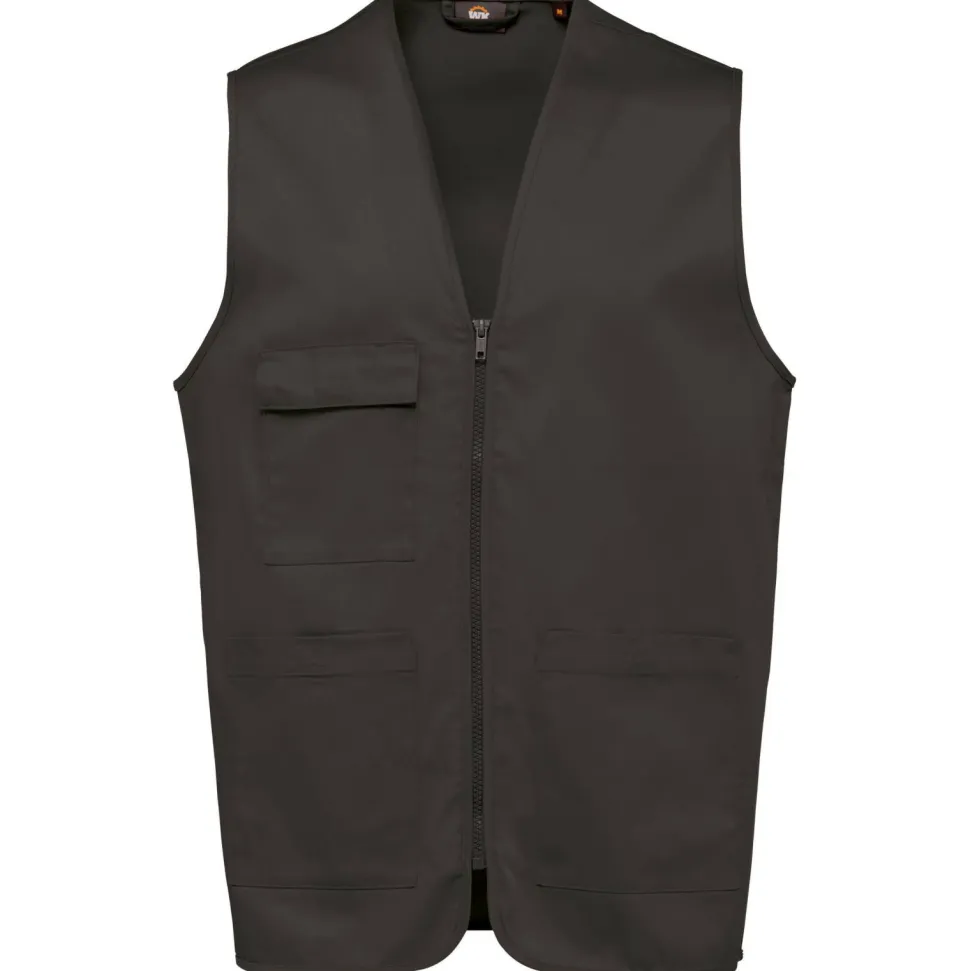 WK. Designed To Work WK608 - Gilet polycoton multipoches unisexe