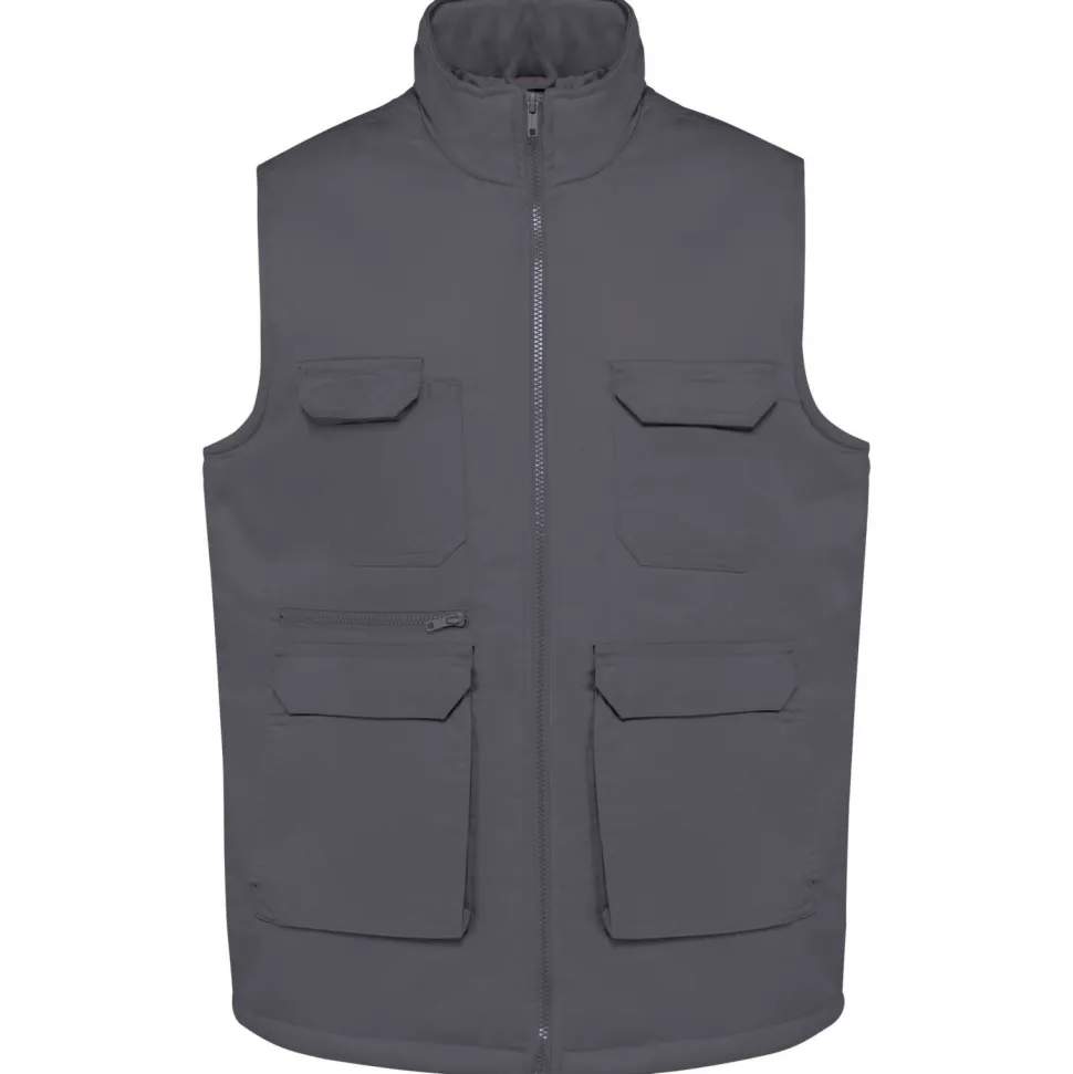 WK. Designed To Work WK607 - Gilet polycoton multipoches rembourré unisexe