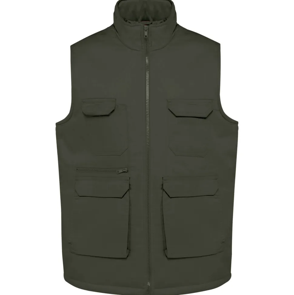 WK. Designed To Work WK607 - Gilet polycoton multipoches rembourré unisexe