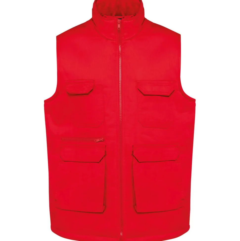 WK. Designed To Work WK607 - Gilet polycoton multipoches rembourré unisexe