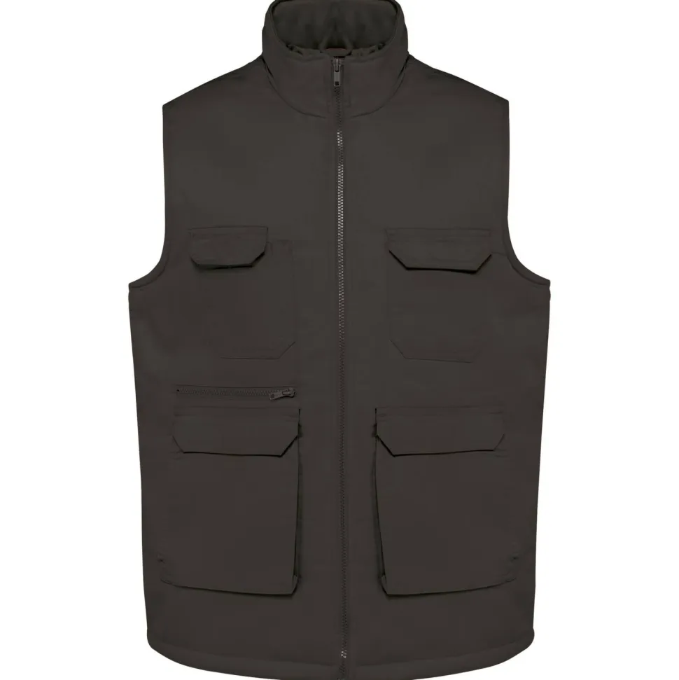 WK. Designed To Work WK607 - Gilet polycoton multipoches rembourré unisexe
