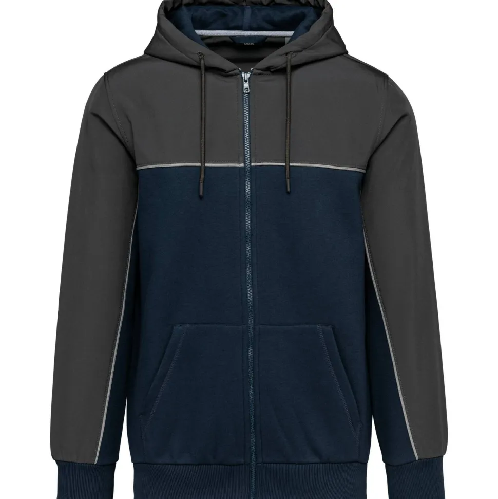 WK. Designed To Work WK410 - Hoodie éco-responsable bicolore avec fermeture éclair