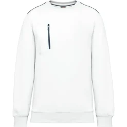 WK. Designed To Work WK403 - Sweat-shirt DayToDay zip poche contrasté unisexe