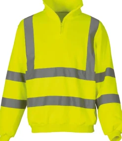 Yoko YHVK06 - Sweat-shirt 1/4 zip haute visibilité