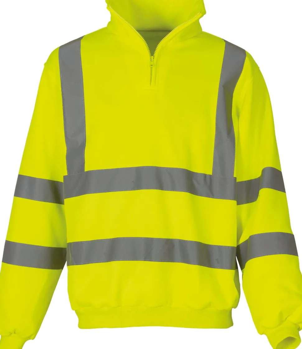 Yoko YHVK06 - Sweat-shirt 1/4 zip haute visibilité