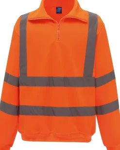 Yoko YHVK06 - Sweat-shirt 1/4 zip haute visibilité