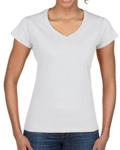 Gildan GD078 - T-shirt Femme Col V Style Doux et Élégant