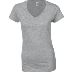 Gildan GD078 - T-shirt Femme Col V Style Doux et Élégant
