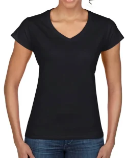 Gildan GD078 - T-shirt Femme Col V Style Doux et Élégant