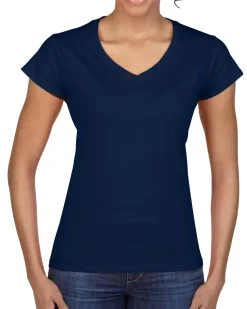 Gildan GD078 - T-shirt Femme Col V Style Doux et Élégant