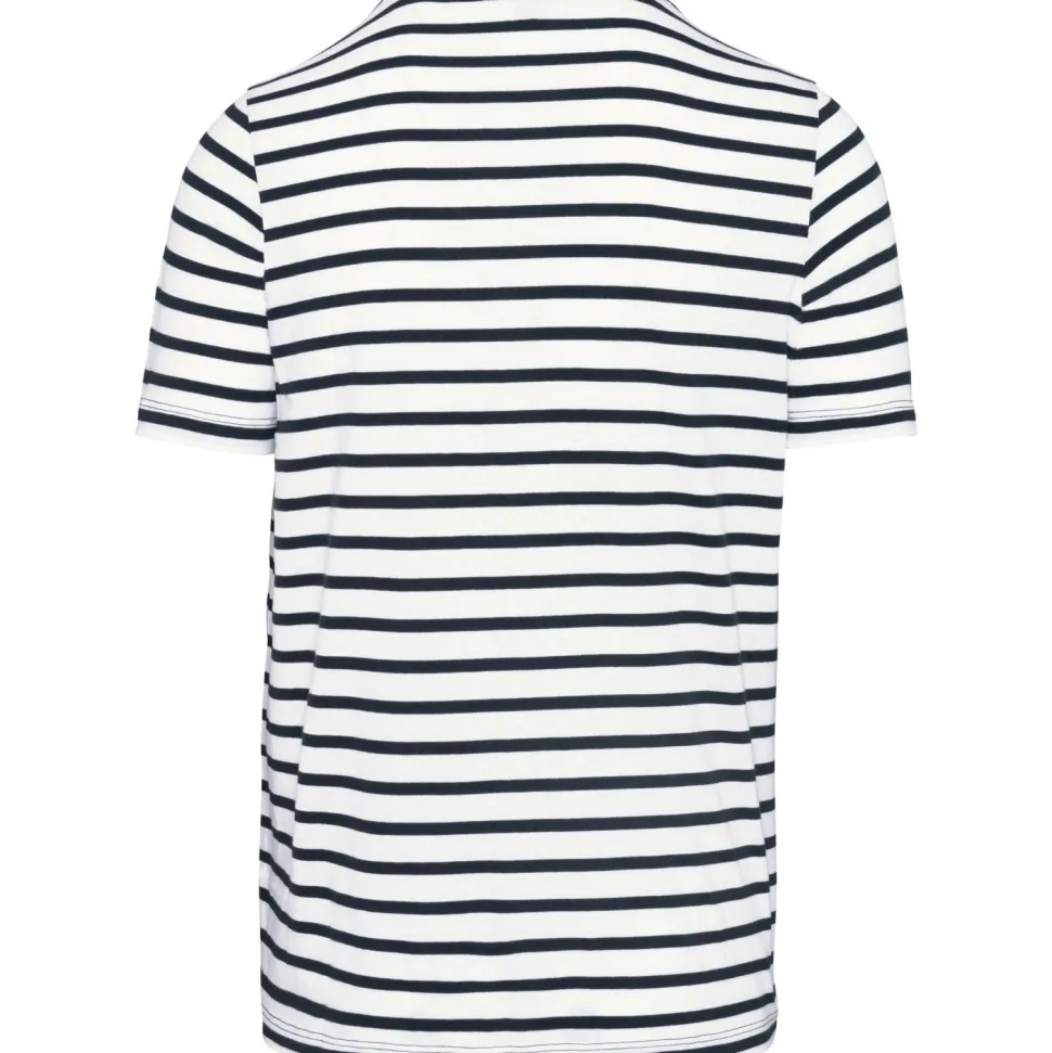 Kariban K378 - T-shirt rayé marin avec poche manches courtes
