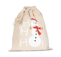 Kimood KI0745 - Sac coton à cordon motif bonhomme de neige