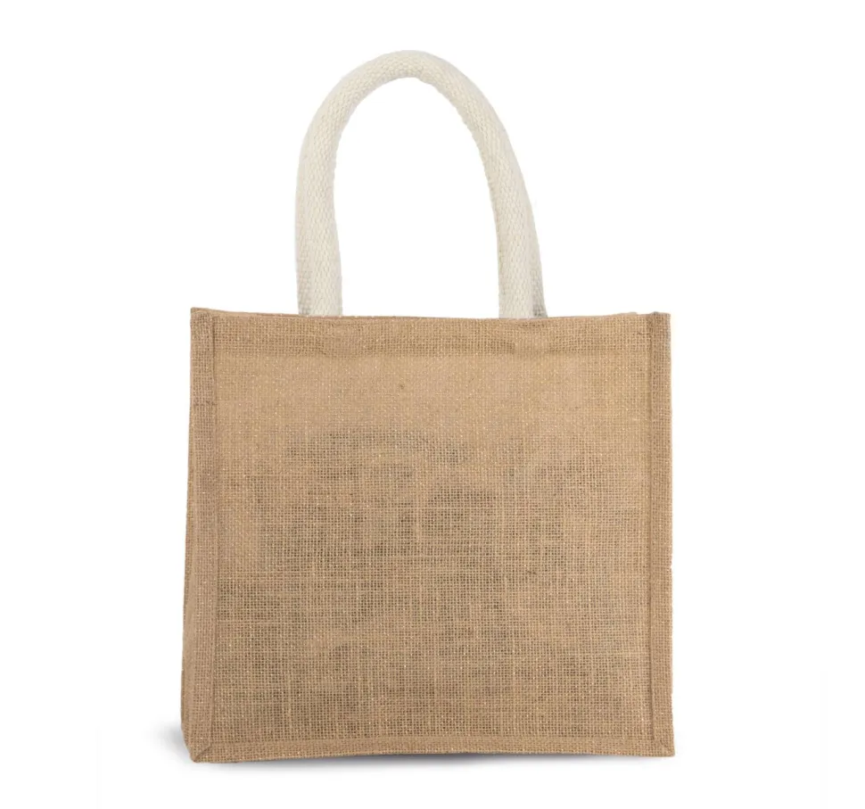 Kimood KI0273 - Sac style cabas en toile de jute - modèle moyen