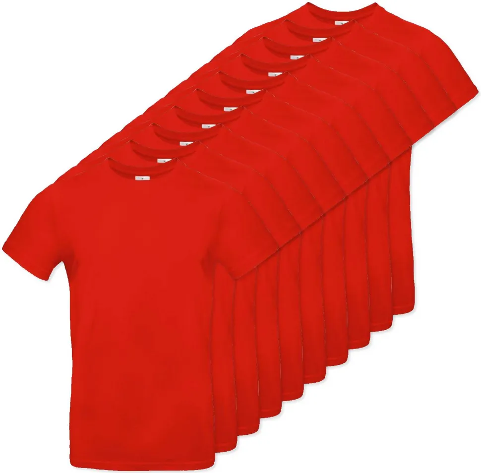 Pack de 10 B&C BC03T - Tee-Shirt Homme 100% Coton