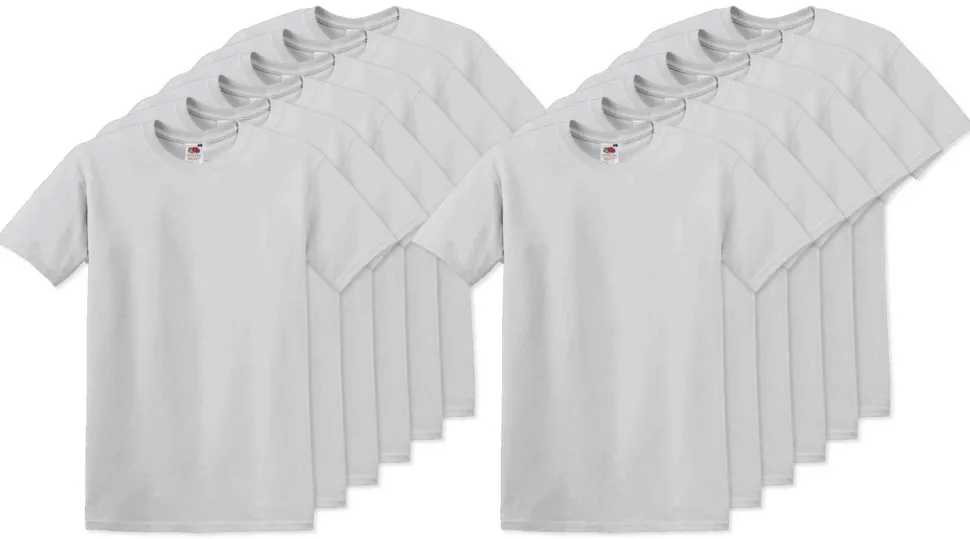 Pack de 12 Fruit of the Loom SC220 - T-Shirt Col Rond Homme