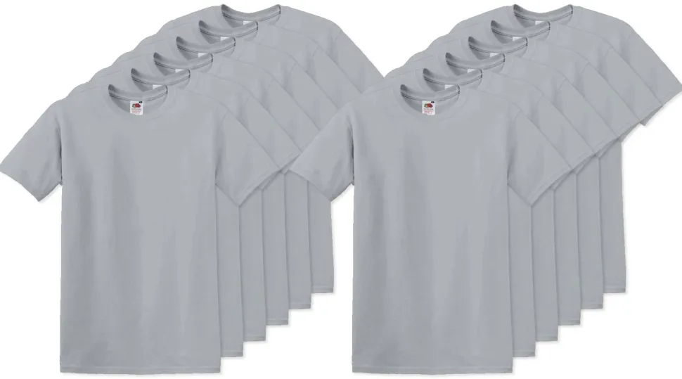 Pack de 12 Fruit of the Loom SC220 - T-Shirt Col Rond Homme