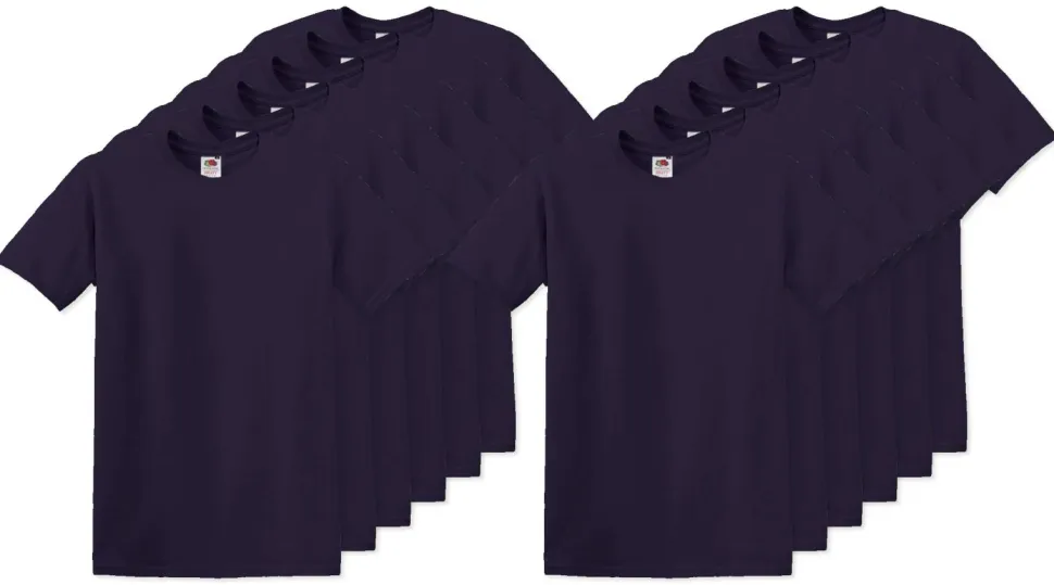 Pack de 12 Fruit of the Loom SC220 - T-Shirt Col Rond Homme