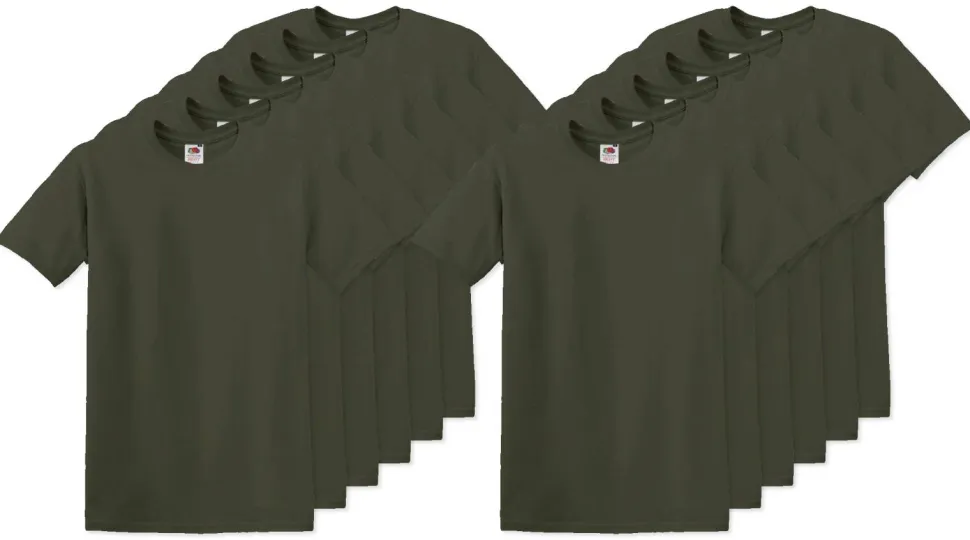 Pack de 12 Fruit of the Loom SC220 - T-Shirt Col Rond Homme