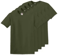 Pack de 5 Fruit of the Loom SC6 - T-Shirt Manches Courtes 100% Coton
