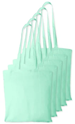 Pack de 5 Westford mill WM101 - Sac Cabas Personnalisable en Coton Westford Mill