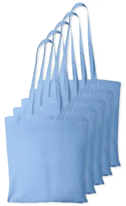 Pack de 5 Westford mill WM101 - Sac Cabas Personnalisable en Coton Westford Mill