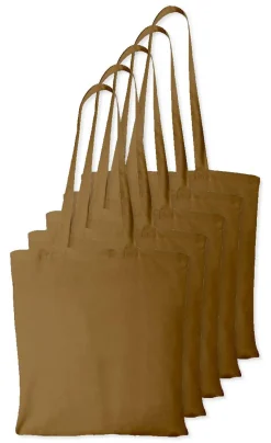 Pack de 5 Westford mill WM101 - Sac Cabas Personnalisable en Coton Westford Mill