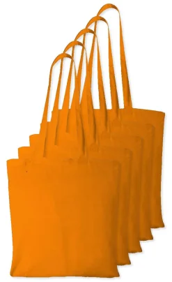 Pack de 5 Westford mill WM101 - Sac Cabas Personnalisable en Coton Westford Mill