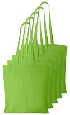Pack de 5 Westford mill WM101 - Sac Cabas Personnalisable en Coton Westford Mill