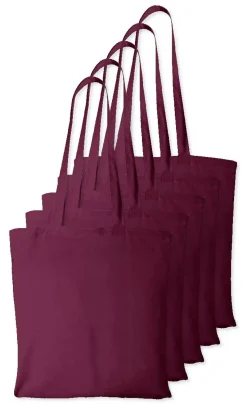 Pack de 5 Westford mill WM101 - Sac Cabas Personnalisable en Coton Westford Mill