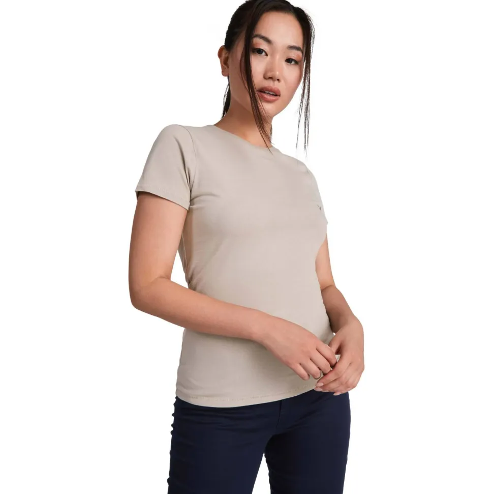 Roly CA6696 - T-shirt Femme Ajusté en Coton Bio à Manches Courtes
