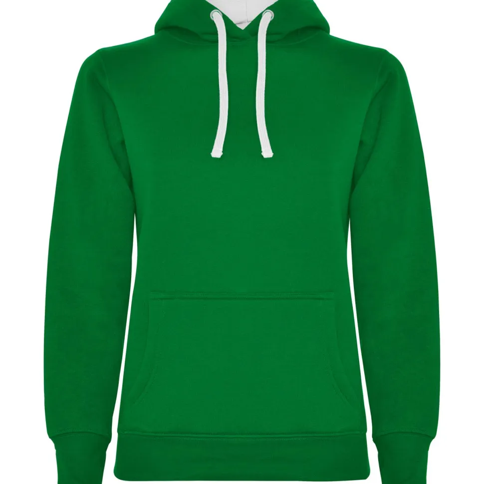 Roly SU1068 - URBAN WOMAN Sweat-shirt coupe près de corps féminin avec capuche doublé à contraste et au ton du cordon de serrage et poche kangourou