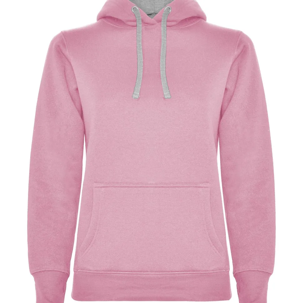 Roly SU1068 - URBAN WOMAN Sweat-shirt coupe près de corps féminin avec capuche doublé à contraste et au ton du cordon de serrage et poche kangourou