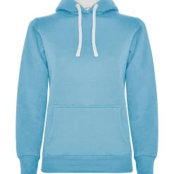 Roly SU1068 - URBAN WOMAN Sweat-shirt coupe près de corps féminin avec capuche doublé à contraste et au ton du cordon de serrage et poche kangourou