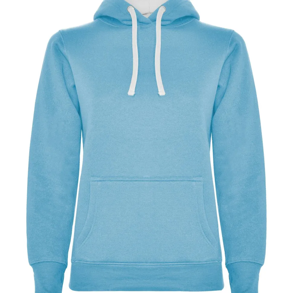 Roly SU1068 - URBAN WOMAN Sweat-shirt coupe près de corps féminin avec capuche doublé à contraste et au ton du cordon de serrage et poche kangourou
