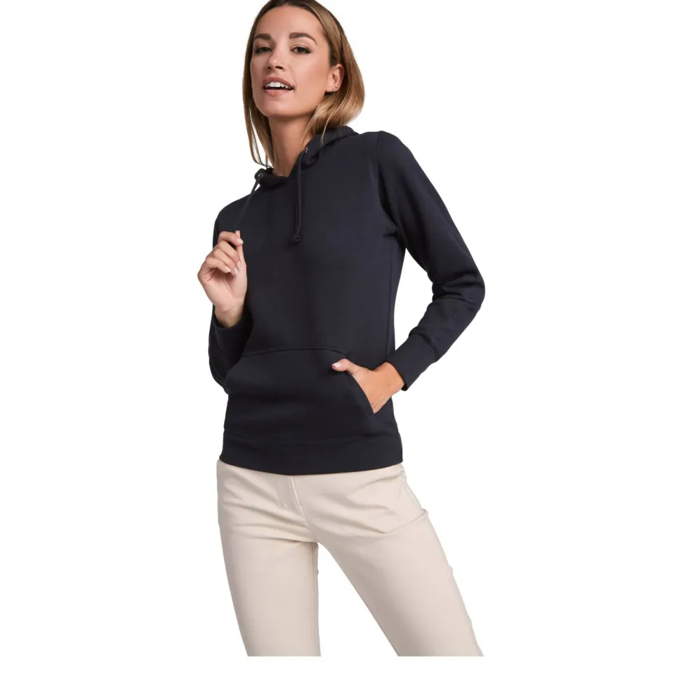 Roly SU1068 - URBAN WOMAN Sweat-shirt coupe près de corps féminin avec capuche doublé à contraste et au ton du cordon de serrage et poche kangourou