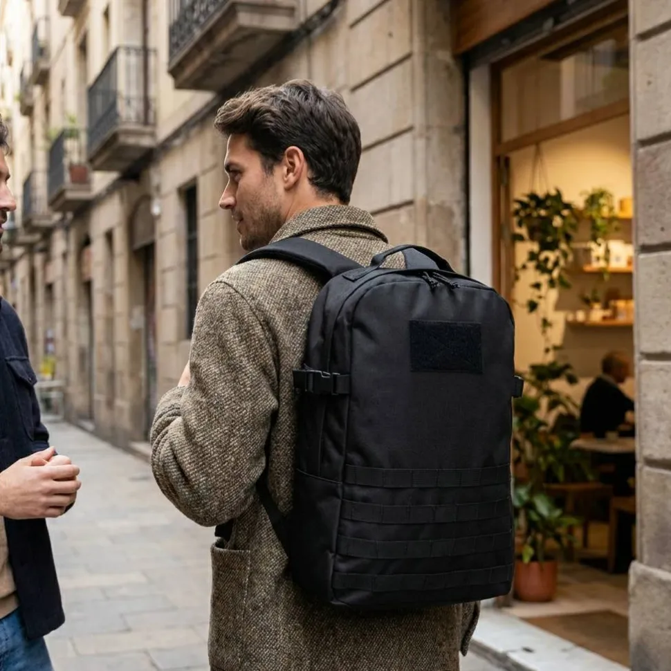 Sac à dos de style militaire en 600D, polyester recyclé haute densité et doublure en polyester recyclé 210D, 17'3' - Egotier 92387