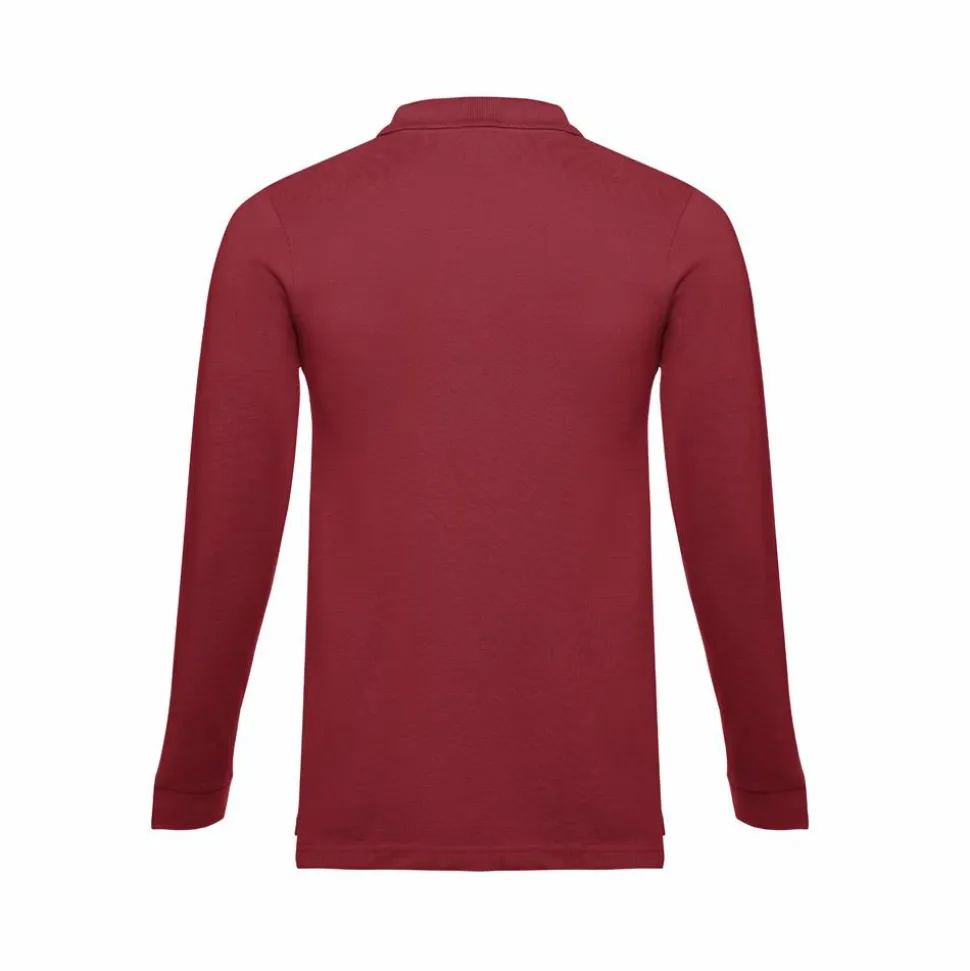 TH Clothes 30141 - Polo à manches longues en coton cardé pour hommes