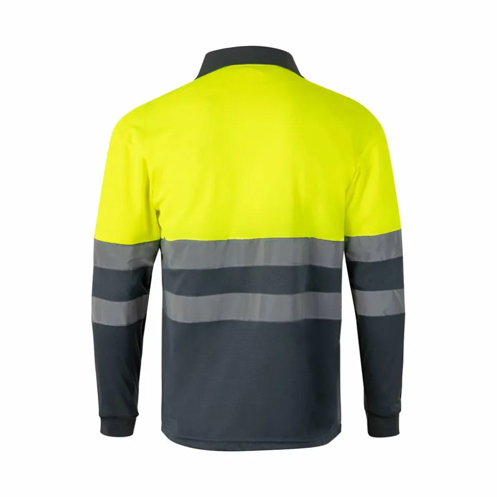 Velilla 36069 - Polo bicolore (160g/m²) à manches longues, en polyester (100%)